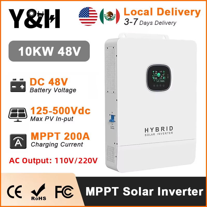Split Phase Inverter 10Kw 110V 220V - Inversor Solar híbrido Y&H de 10KW,