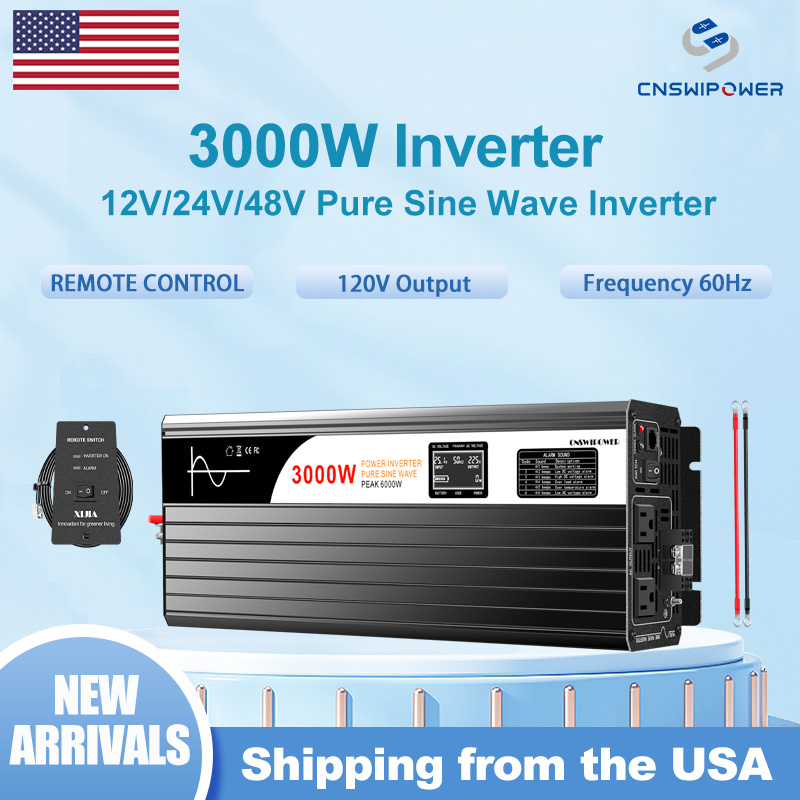 Inverter Pure Sine Wave 60Hz 120V 3000W - Inversor de onda sinusoidal pura de