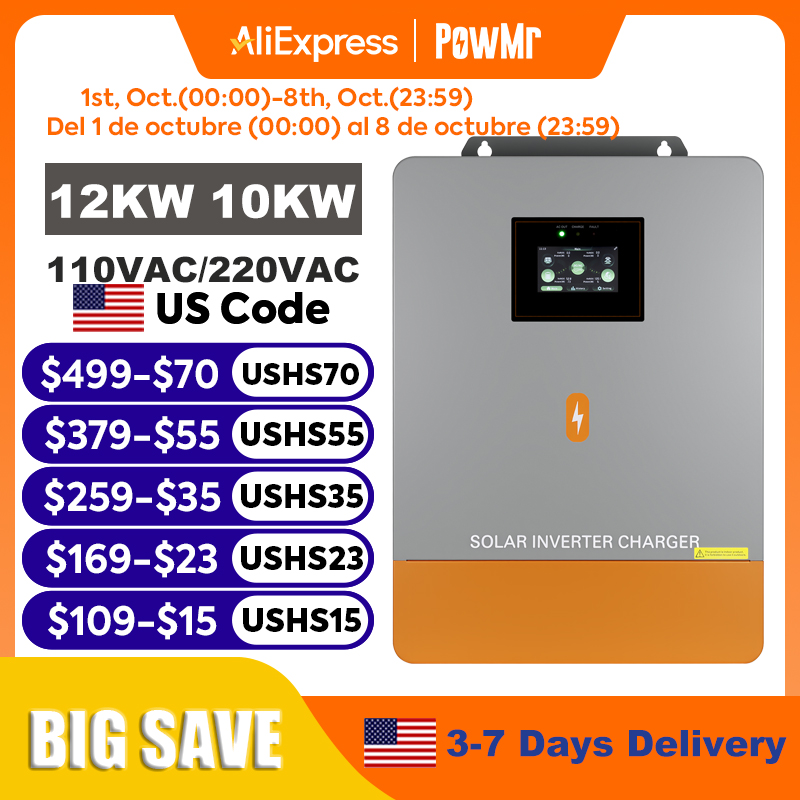 Split Phase Inverter 10Kw 110V 220V - Inversor PowMr de 12KW 10KW de