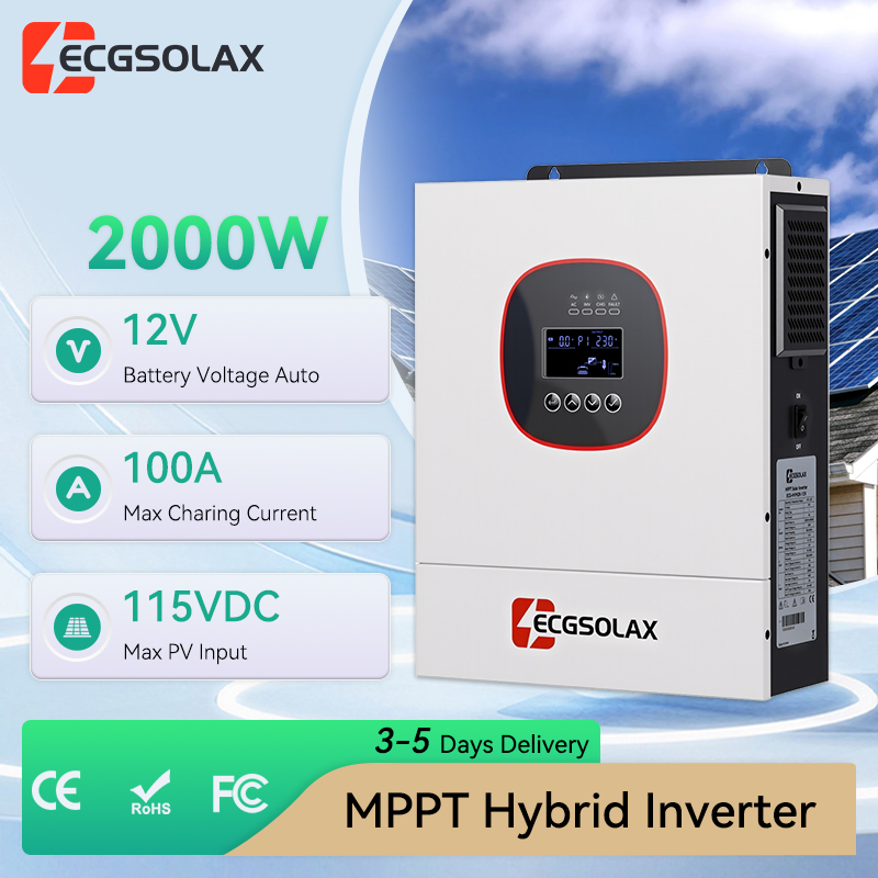 Grid Tie Inverter Limiter 2000W - Inversor Solar Híbrido MPPT ECGSOLAX de