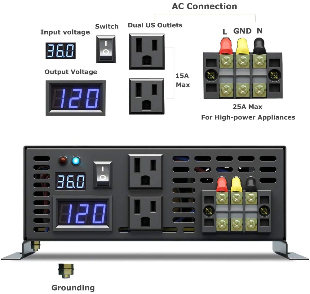 Inversor de energía Solar de o - Pure Sine Wave Inverter 5000W 48V 220V reseña y precio