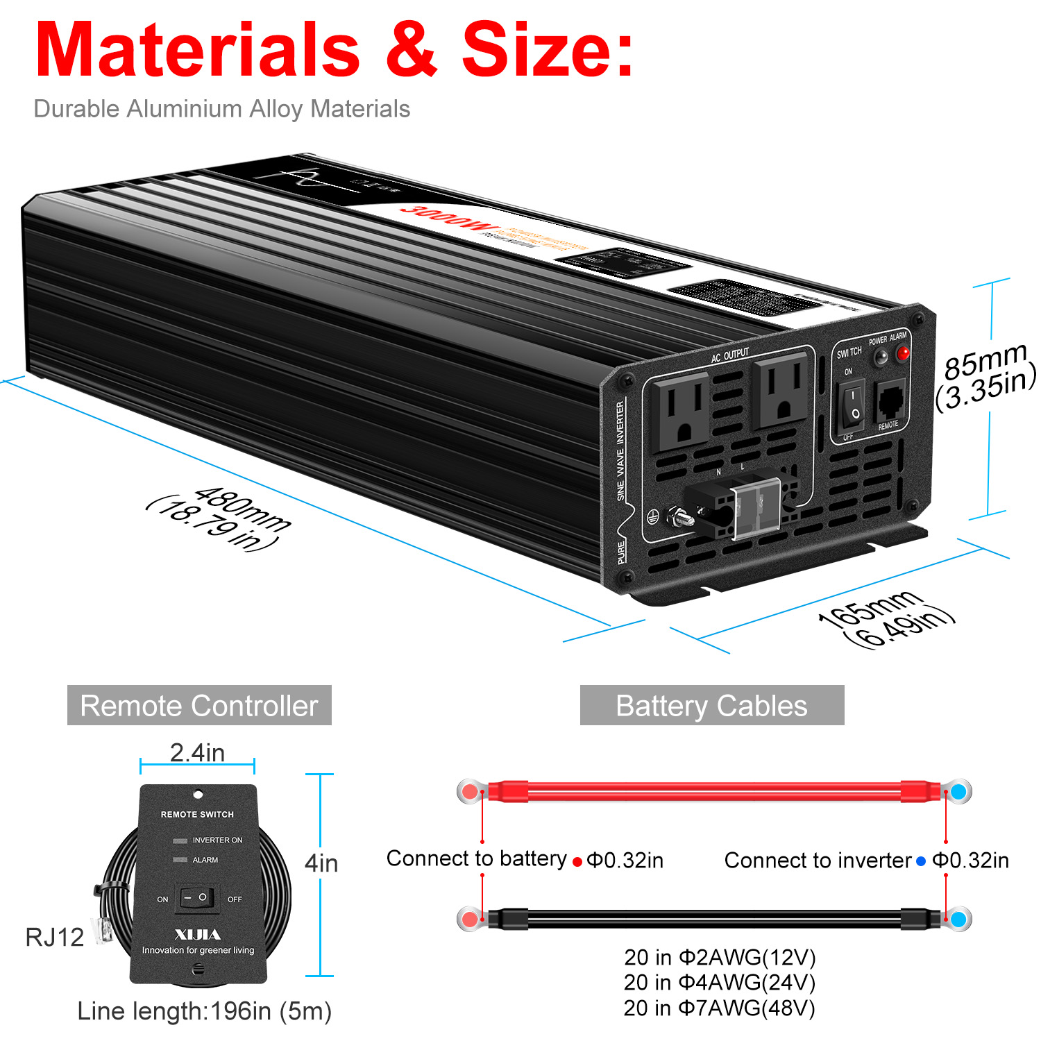 Inversor de onda sinusoidal pu - Inverter Pure Sine Wave 60Hz 120V 3000W reseña y precio